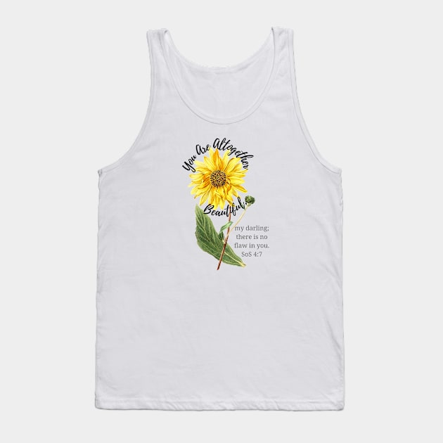 Sunflower Bible Verse Song of Songs Tank Top by Printcey